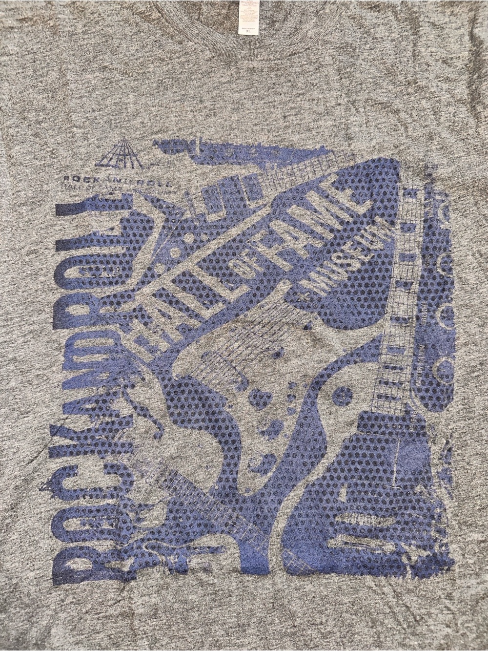 Men’s XL Rock and Roll Hall of Fame Museum Gray Blue Music Shirt
